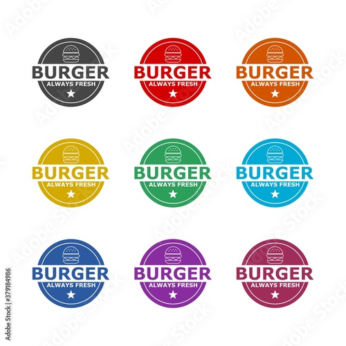 Burger icon, color set