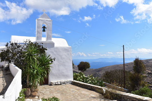 Traditional old Greek chapel on the small and isolated Greek island of Sikinos. photo