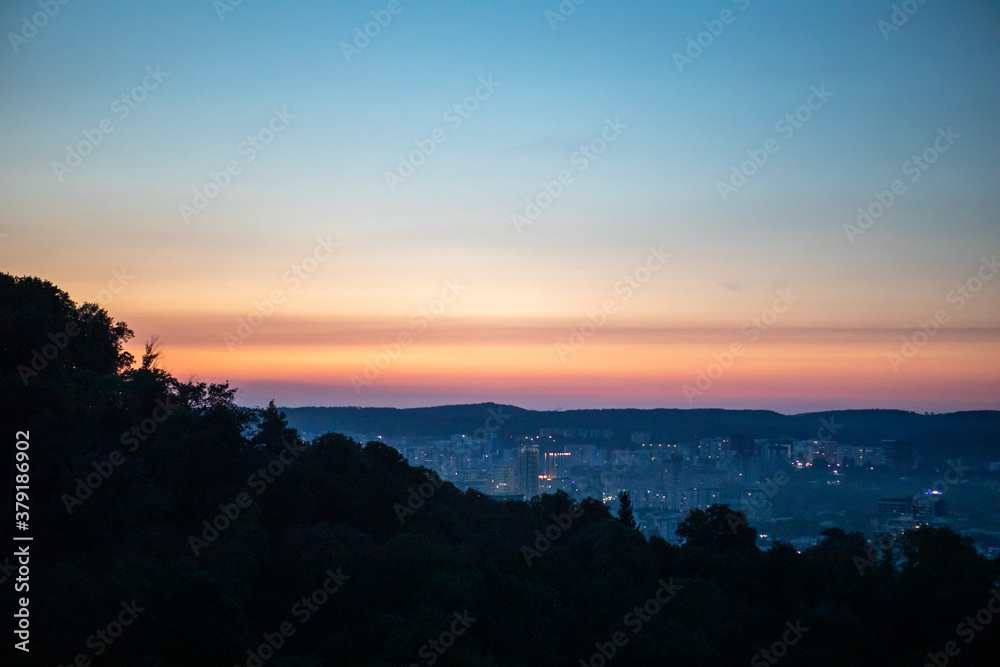 view of sunset over the city view of sunset over the city