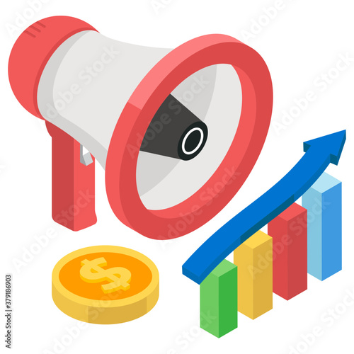 
Outbound marketing vector, isometric style of viral marketing
