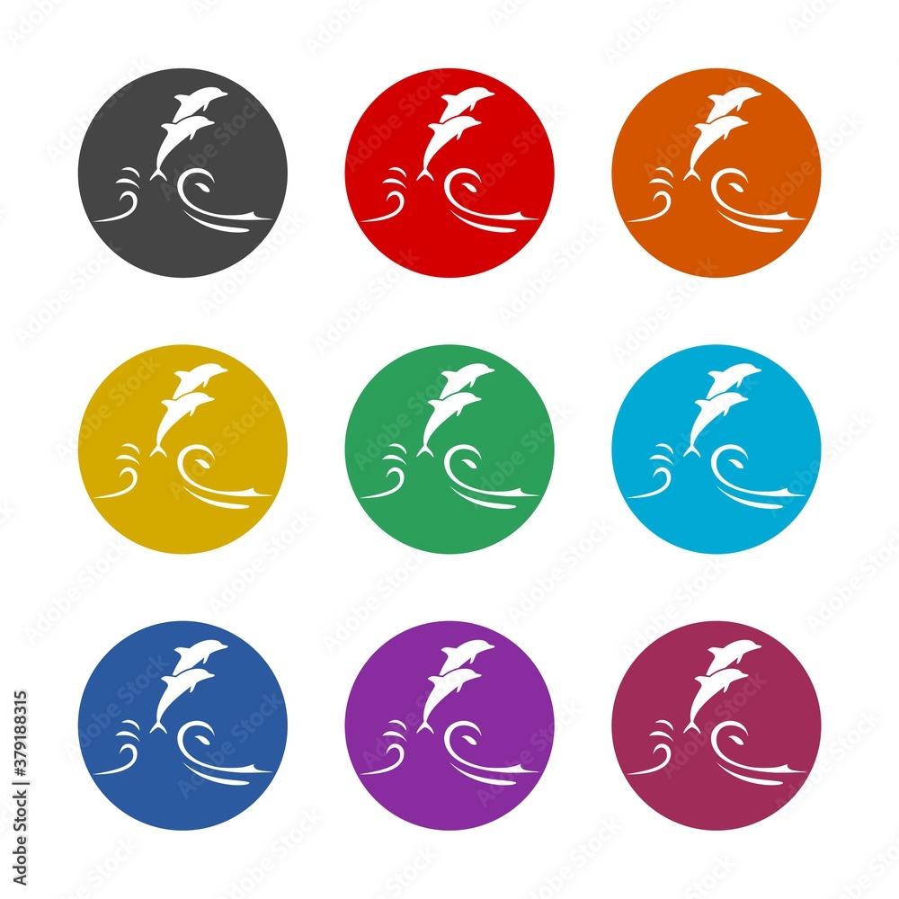 Dolphin icon, color set
