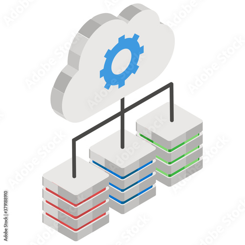 
Editable isometric vector design of cloud storage icon
