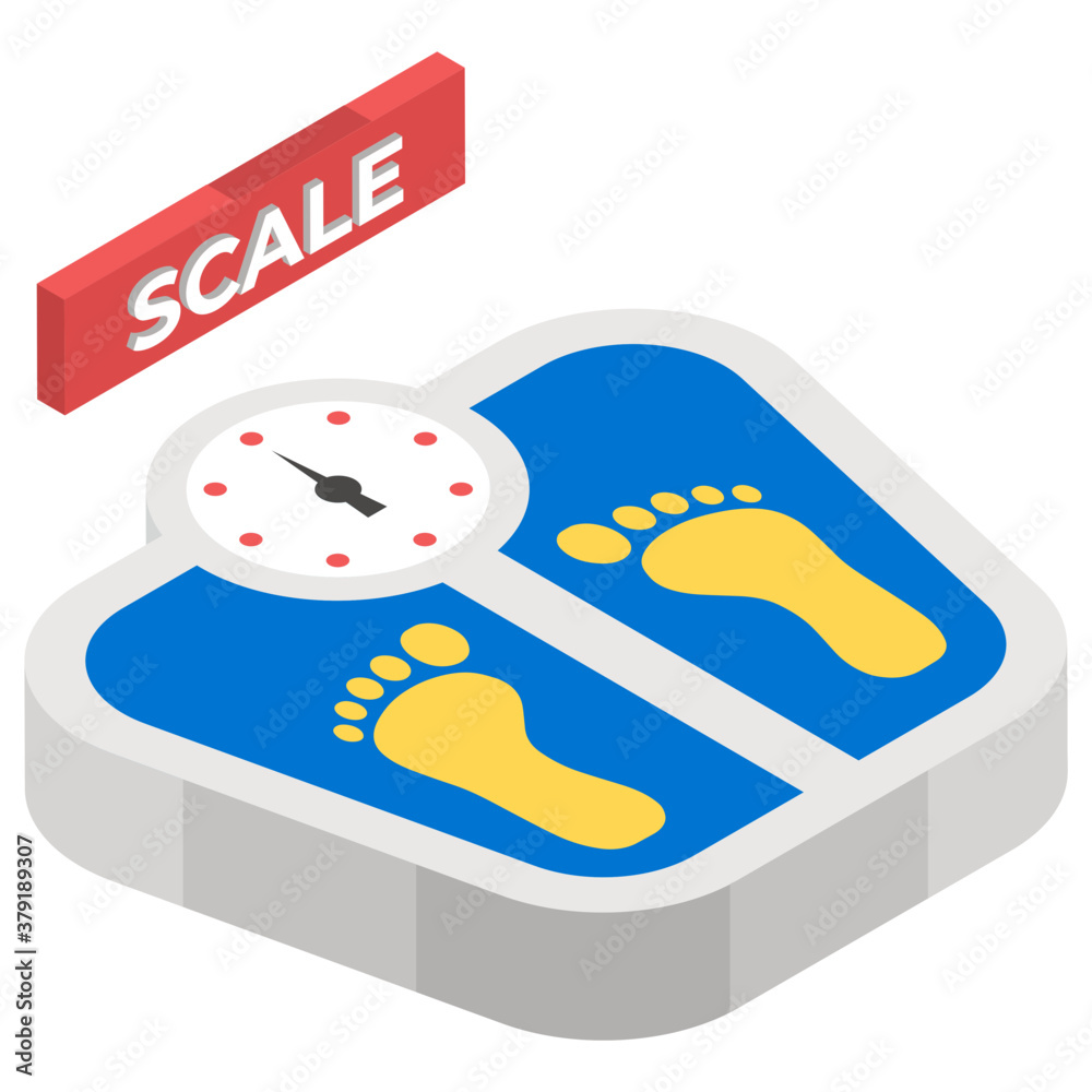 
Isometric vector design of weight scale icon 
