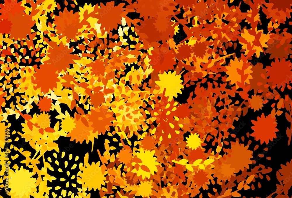 Dark Red, Yellow vector pattern with random forms. Dark Red, Yellow vector pattern with random forms.
