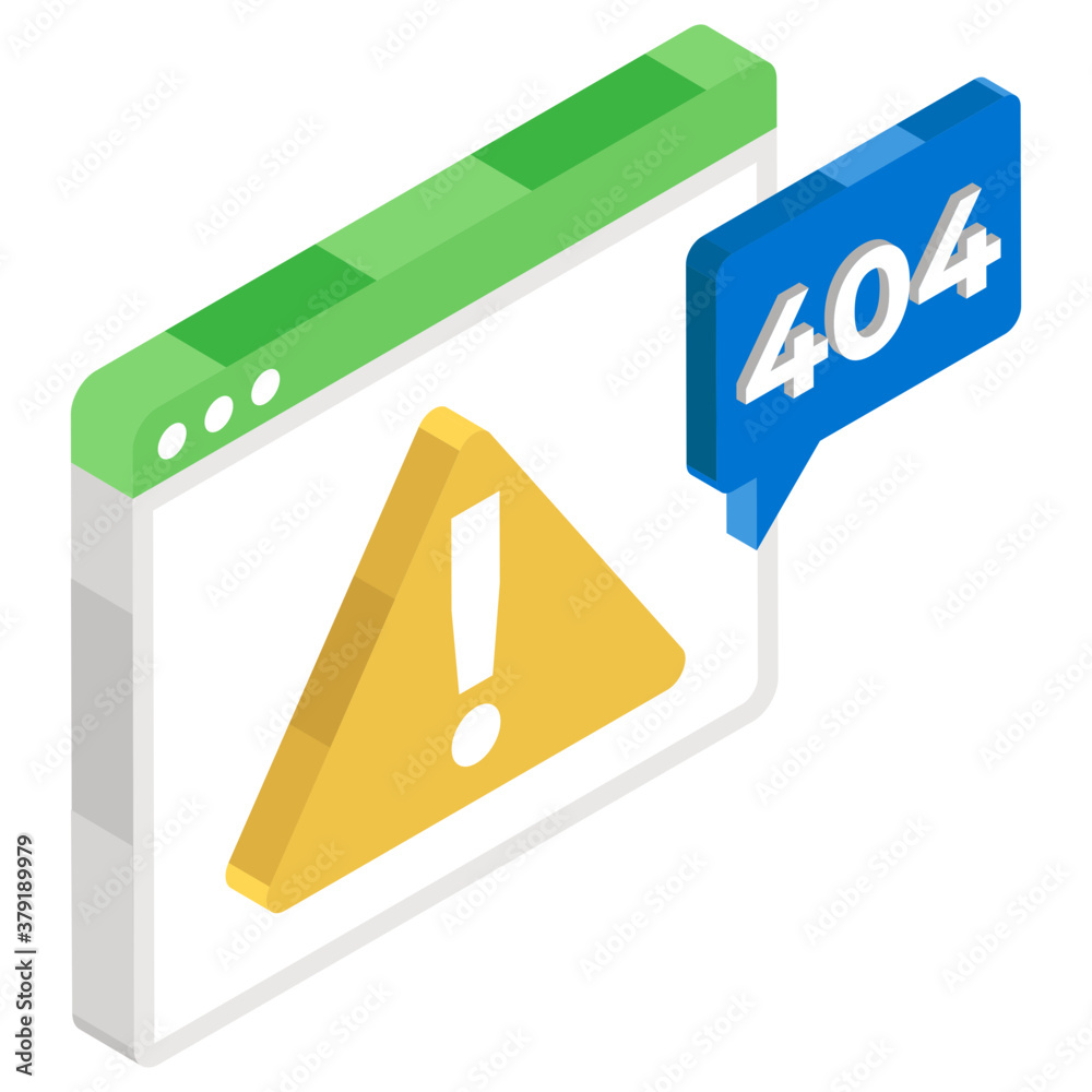 Icon of page not found, missing webpage in isometric style
Icon of page not found, missing webpage in isometric style