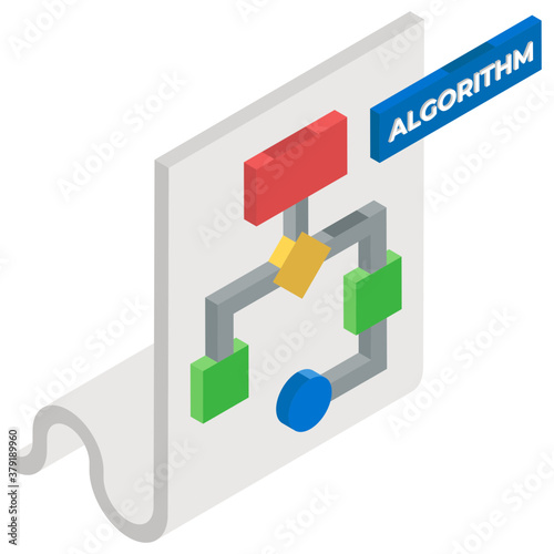 
Algorithm vector design, sitemap on a paper 
