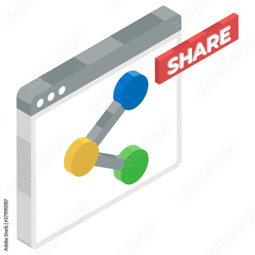 
Share symbol inside a web, online share website icon 
