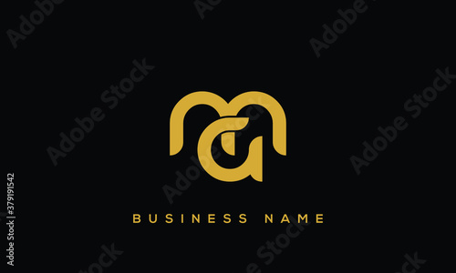 initial/monogram letter mg gm logo design