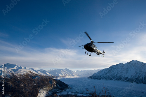 Helicopter above Matanuska Glacier,, Alaska Fototapet