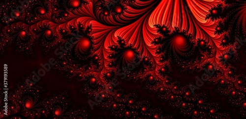 Abstract Black & Red Fractal Background - Dark, broody & moody sets the scene in this spiral-inspired background. Red and black meet in the middle to create a great glow. Amazing background.