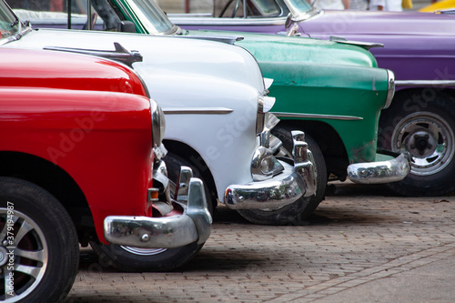 Old American vintage cars Havana Cuba photo