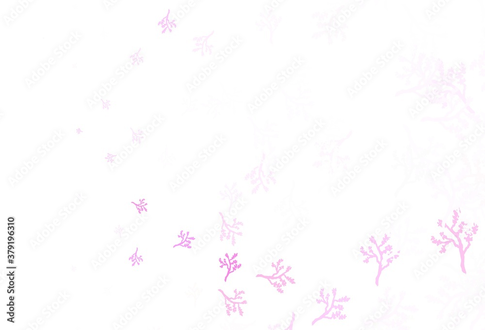 Light Purple, Pink vector doodle pattern with sakura.