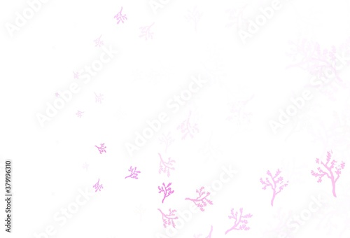 Light Purple  Pink vector doodle pattern with sakura.