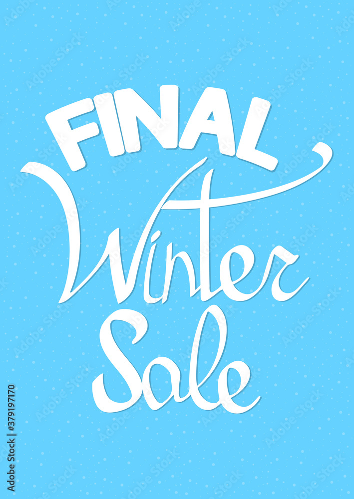 Final Winter Sale, poster design template, discount banner, vector illustration