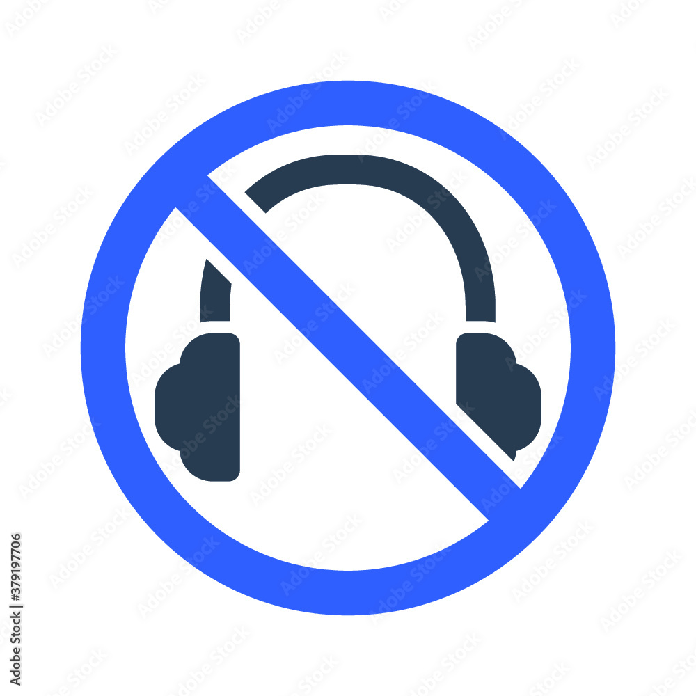 Head phone restriction icon Head phone restriction icon
