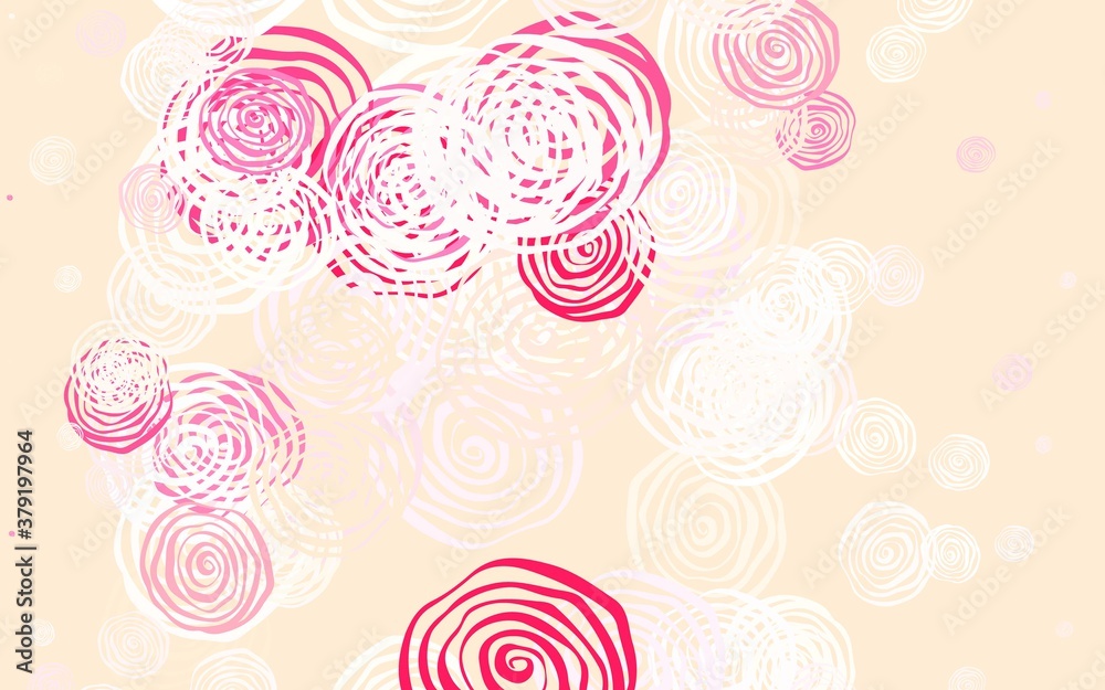 Light Red vector abstract design with roses.