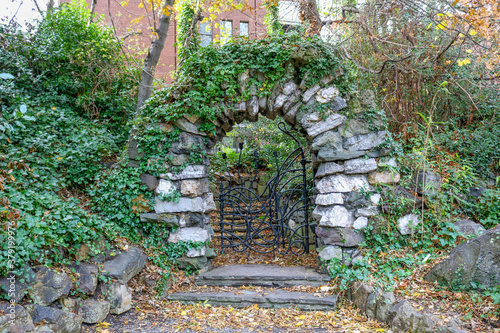 Photography Stone arch in the park. Dublin. Ireland.