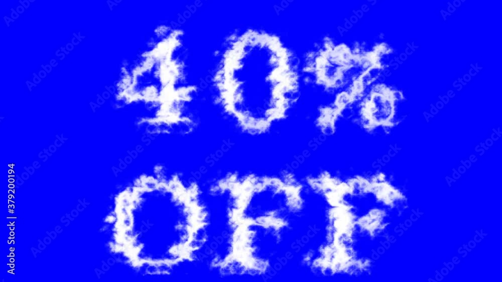 40% Off cloud text effect blue isolated background. animated text effect with high visual impact. letter and text effect. 40% Off cloud text effect blue isolated background. animated text effect with high visual impact. letter and text effect.
