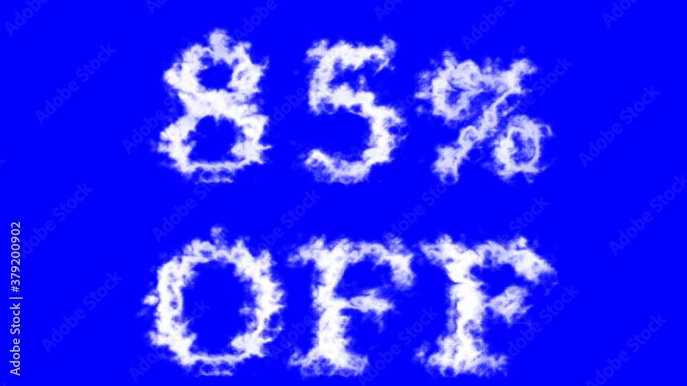 85% Off cloud text effect blue isolated background. animated text effect with high visual impact. letter and text effect. 85% Off cloud text effect blue isolated background. animated text effect with high visual impact. letter and text effect.