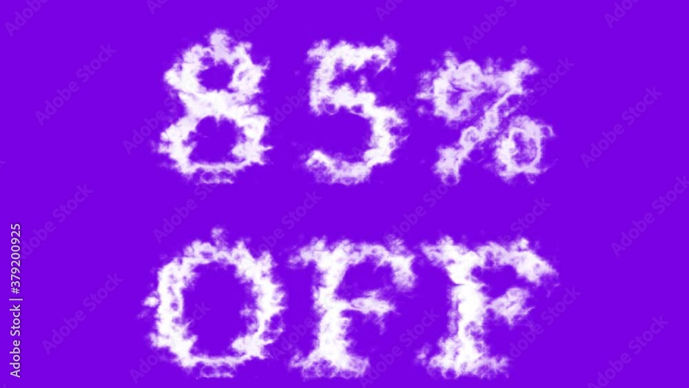 85% Off cloud text effect violet isolated background. animated text effect with high visual impact. letter and text effect. 85% Off cloud text effect violet isolated background. animated text effect with high visual impact. letter and text effect.