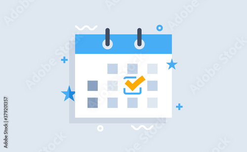 Calendar deadline or event reminder. Flat modern vector illustration. For web design.