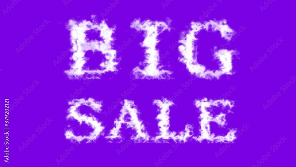 Big Sale cloud text effect violet isolated background. animated text effect with high visual impact. letter and text effect. 