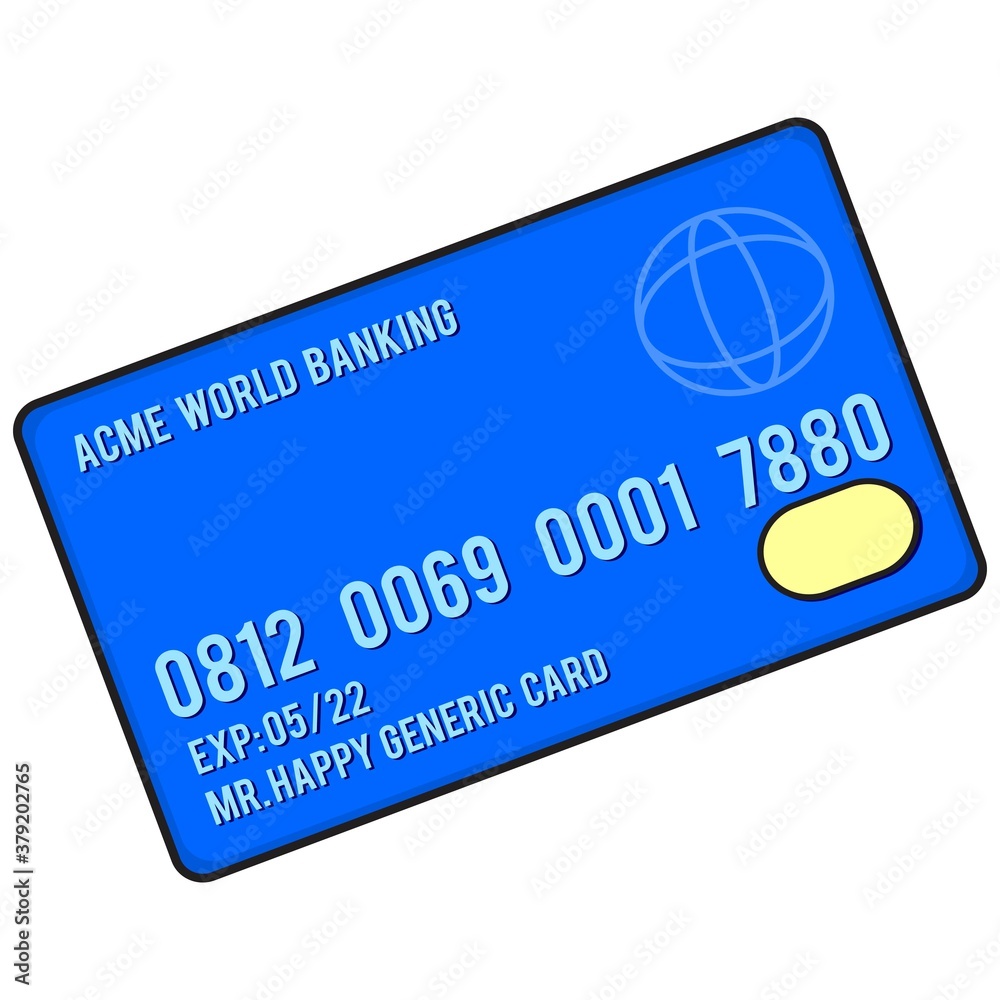 Credit Card - A cartoon illustration of a generic credit card. Stock ...