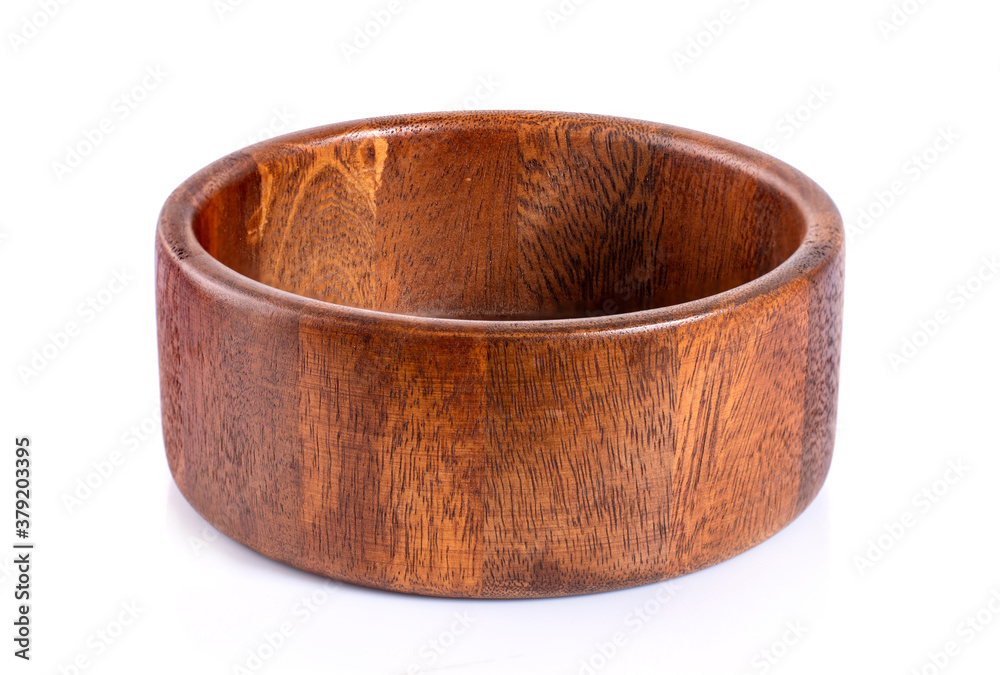 Wooden bowl isolated on white background Wooden bowl isolated on white background