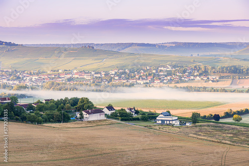 Champagne region in France. A beautiful view.	