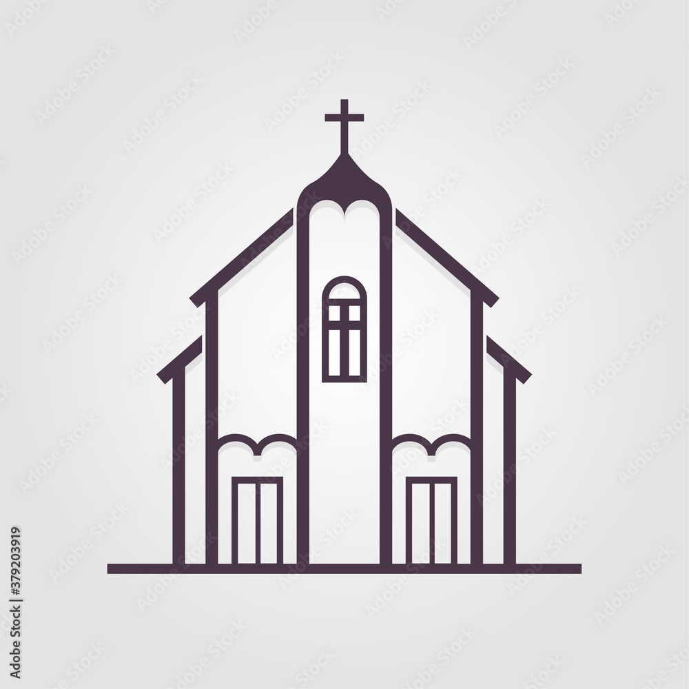 Church, great design for any purposes. Interior design. Line icon. Construction building logo icon. Vector stock illustration. Church, great design for any purposes. Interior design. Line icon. Construction building logo icon. Vector stock illustration.
