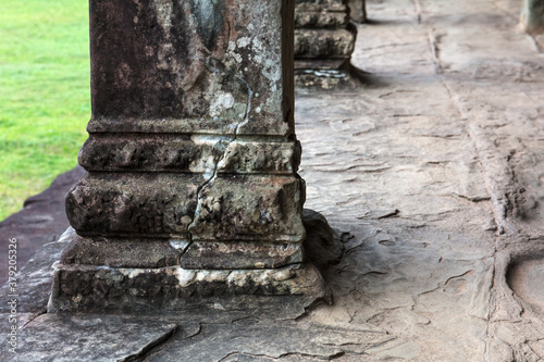 beautiful old columns in Angkor Wat