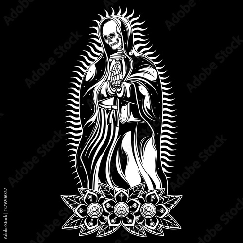 pray skull tattoo