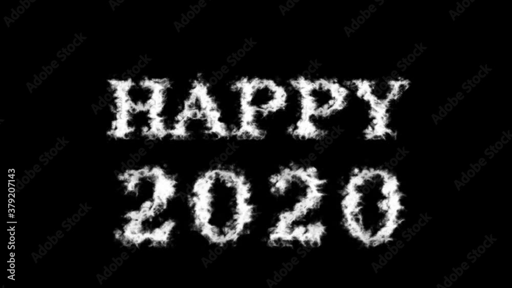 Happy 2020 cloud text effect black isolated background. animated text effect with high visual impact. letter and text effect. Happy 2020 cloud text effect black isolated background. animated text effect with high visual impact. letter and text effect.