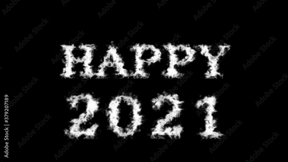 Happy 2021 cloud text effect black isolated background. animated text effect with high visual impact. letter and text effect. Happy 2021 cloud text effect black isolated background. animated text effect with high visual impact. letter and text effect.