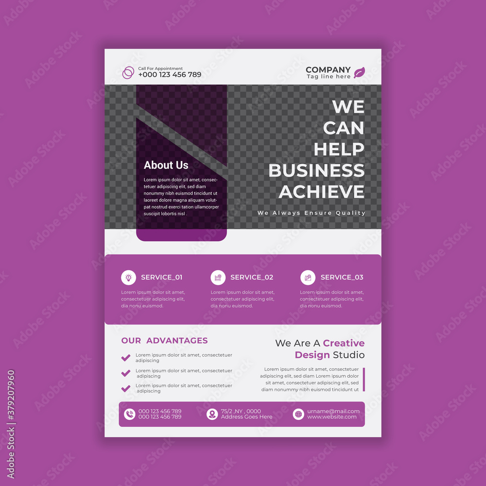 
Corporate flyer design vector A4 template. Brochure design, illustration, banner, layout, marketing,
cover colorful template, business, unique design, purple, magazine.