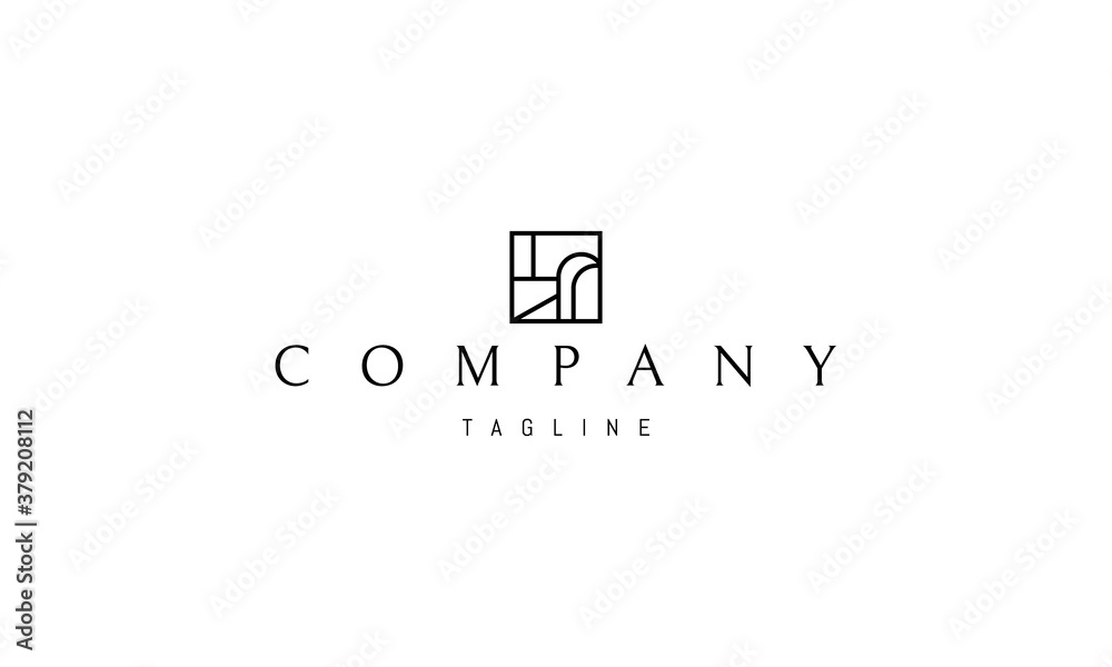 Vector logo on which an abstract image of architecture with an arch. Vector logo on which an abstract image of architecture with an arch.