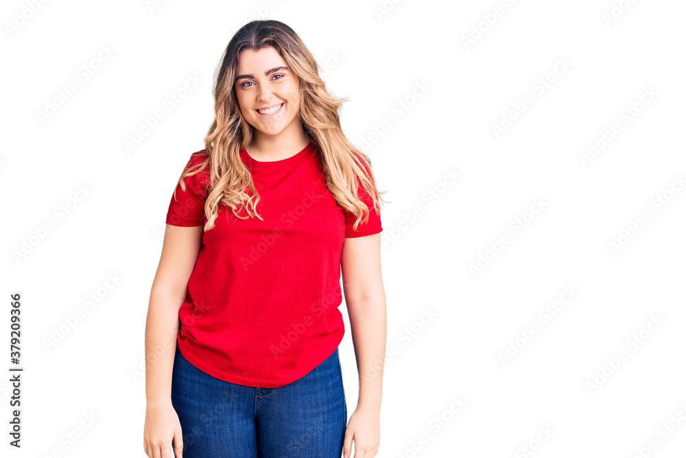 Young caucasian woman wearing casual clothes with a happy and cool smile on face. lucky person. Young caucasian woman wearing casual clothes with a happy and cool smile on face. lucky person.
