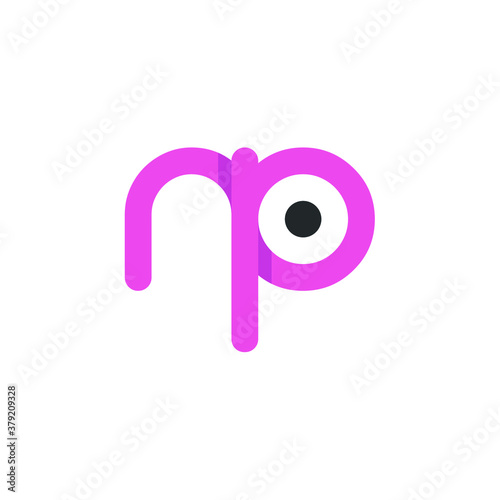 np initial based letter icon logo minimalist modern logo design template