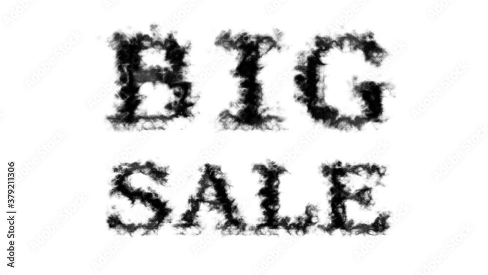 Big Sale smoke text effect white isolated background. animated text effect with high visual impact. letter and text effect. Big Sale smoke text effect white isolated background. animated text effect with high visual impact. letter and text effect.