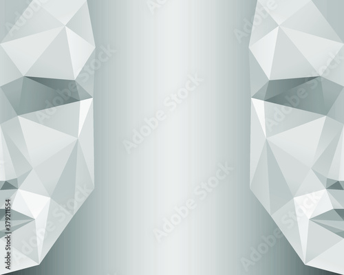 Polygonal abstract white face on a white background. Low poly design. Creative geometric pattern. 3d vector illustration. 
