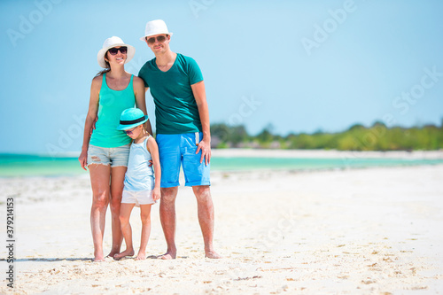 Young family on vacation have a lot of fun