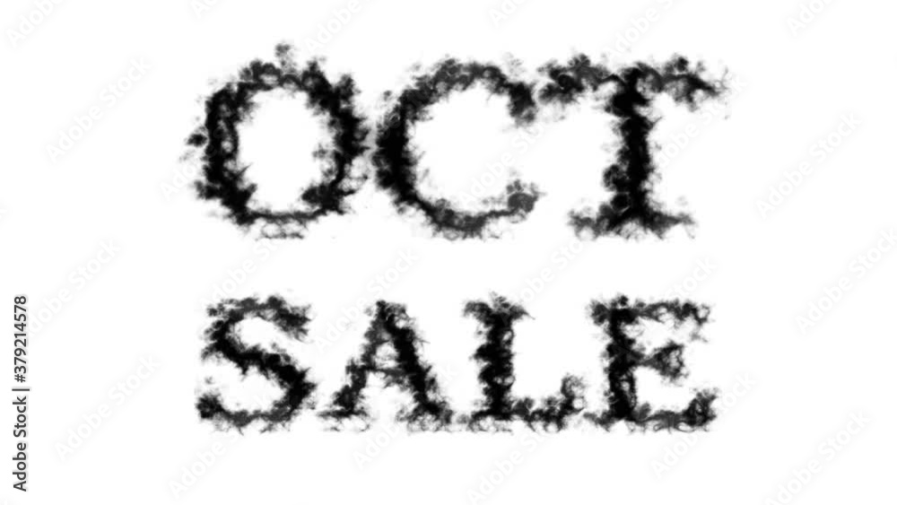 Oct Sale smoke text effect white isolated background. animated text effect with high visual impact. letter and text effect. Oct Sale smoke text effect white isolated background. animated text effect with high visual impact. letter and text effect.