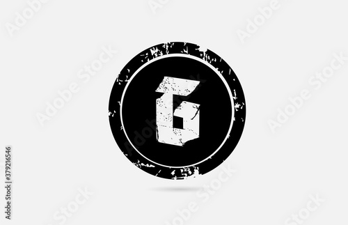 vintage G alphabet letter logo icon template in black and white. Creative design for company and business