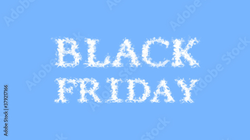 Black Friday cloud text effect sky isolated background. animated text effect with high visual impact. letter and text effect. 