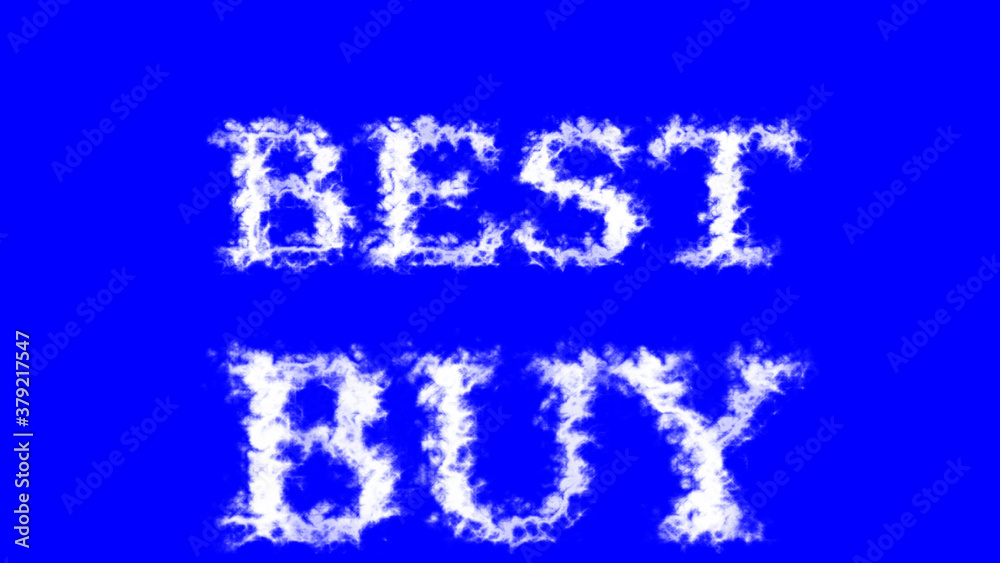 Best buy cloud text effect blue isolated background. animated text effect with high visual impact. letter and text effect. 