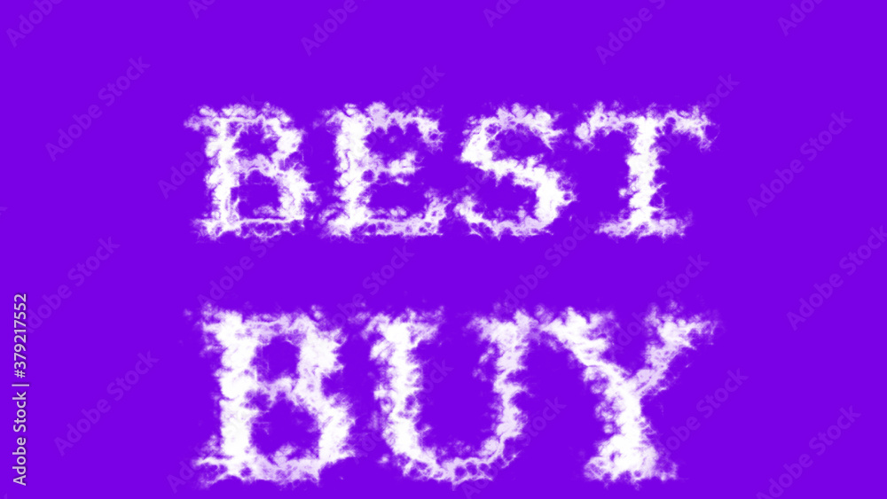 Best buy cloud text effect violet isolated background. animated text effect with high visual impact. letter and text effect. 