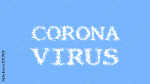 Corona Virus cloud text effect sky isolated background. animated text effect with high visual impact. letter and text effect. 