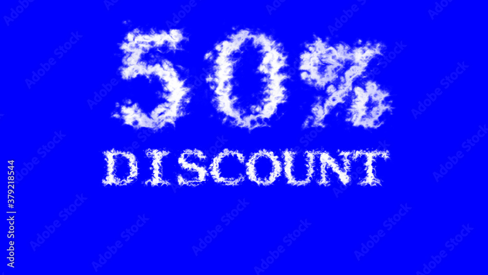 50% discount cloud text effect blue isolated background. animated text effect with high visual impact. letter and text effect. 50% discount cloud text effect blue isolated background. animated text effect with high visual impact. letter and text effect.