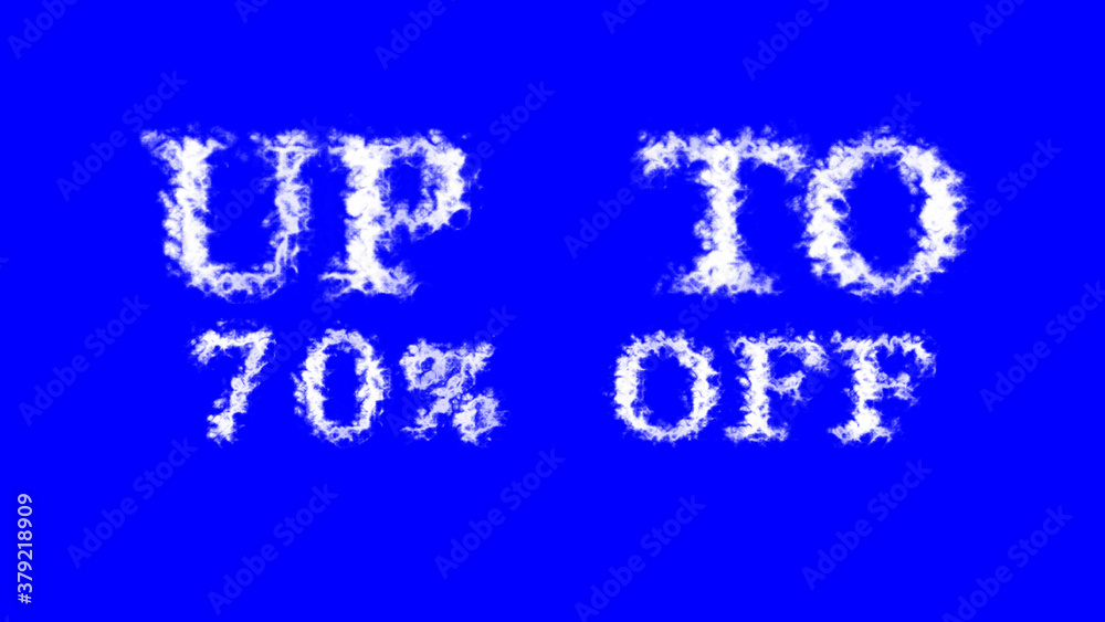 Up To 70% Off cloud text effect blue isolated background. animated text effect with high visual impact. letter and text effect. Up To 70% Off cloud text effect blue isolated background. animated text effect with high visual impact. letter and text effect.