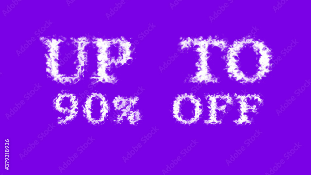 Up To 90% Off cloud text effect violet isolated background. animated text effect with high visual impact. letter and text effect. 